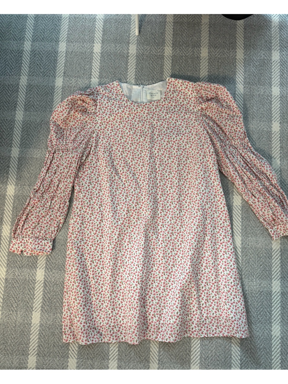 Pink Floral Puff-Sleeve Mini Dress